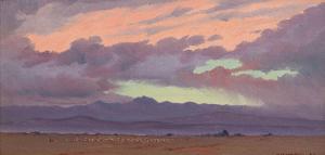 COETZER Willem Hermanus 1900-1983,Landscape with Purple Sky,1942,Strauss Co. ZA 2024-04-15