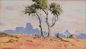 COETZER Willem Hermanus 1900-1983,Landscape with Tree and Distant Mountains,Strauss Co. 2024-04-15