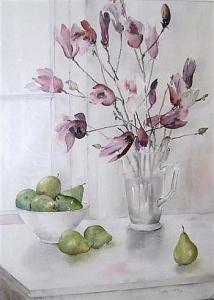 COFFEY Sally,Still Life with Magnolias and Pears,Lawson-Menzies AU 2007-08-31
