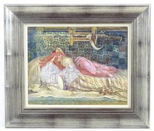 COFFINIèRES DE NORDECK Léon Gabriel 1844-1898,A reclining odalisque in an Orien,Claydon Auctioneers 2021-04-08