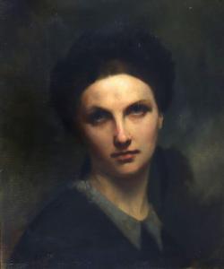 COGNIET Leon 1794-1880,Étude préparatoire pour le portrait de la Marquise,Bayeux Encheres 2023-04-10