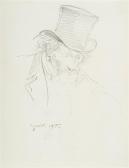 COGNIET Leon 1794-1880,Portrait d'homme au chapeau,Tajan FR 2012-11-23