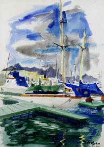 Cohen Lois Elaine Green 1919-2012,Boats/The Quarry,Clars Auction Gallery US 2017-08-13