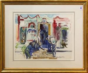 Cohen Lois Elaine Green 1919-2012,Cozumel Street Scene,Clars Auction Gallery US 2019-12-14