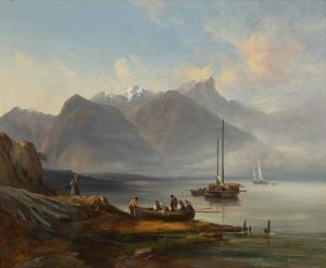 COIGNET Jules Louis Philippe 1798-1860,Blick auf einen Alpensee,Galerie Bassenge DE 2022-12-01