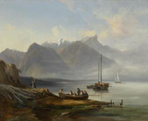 COIGNET Jules Louis Philippe 1798-1860,Blick auf einen Alpensee,Galerie Bassenge DE 2023-11-30