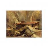 COIGNET Jules Louis Philippe 1798-1860,moulin dans un paysage de rochers,1838,Sotheby's 2002-06-27