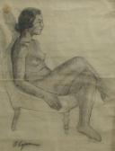 COJAN Aurel 1914-2005,Nude Sitting,Alis Auction RO 2009-01-17