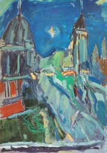 COKER Peter Godfrey 1926-2004,Pont au Change at Night,Rosebery's GB 2018-05-16