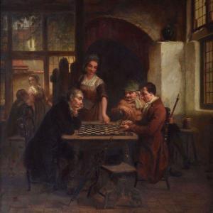 COL Jan David 1822-1900,Companion game at the inn,Amberes BE 2023-01-23