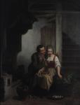 COL Jan David,Interior scene with amorous young man and kitchen ,1857,Wright Marshall 2019-01-29