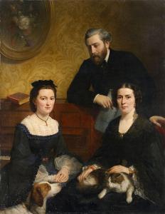 COLAS Alphonse 1818-1887,Portrait of the Musician Lavaud with his Family,1862,Lempertz DE 2016-11-19