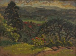 COLBORN Stanley,Landscape with houses before mountains,Eastbourne GB 2023-01-11