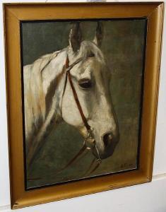 COLBOURNE Gladys,Head study of a grey horse,Bonhams GB 2010-11-02