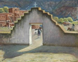 COLBURN Elanor 1866-1939,Gateway to Taos,1930,Santa Fe Art Auction US 2020-11-14