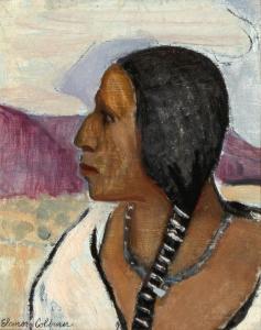COLBURN Elanor 1866-1939,Untitled (Native Woman Profile),Santa Fe Art Auction US 2022-06-24
