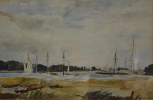 COLBY Homer Wayland 1874-1950,Estuary scene,1946,Gilding's GB 2018-08-07