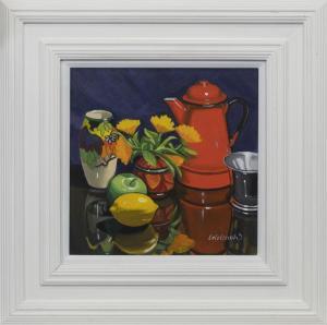 COLCOUGH FRANK,COFFEE POT STUDY WITH MARIGOLDS,McTear's GB 2021-06-20