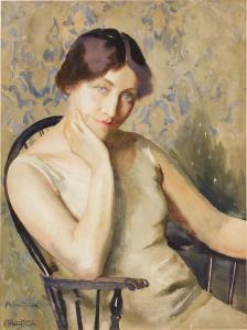 COLE Alphaeus Philemon 1876-1989,Woman in a Sack-Back Windsor Armchair,1927,Sotheby's GB 2023-06-12