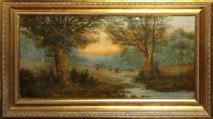 COLE G.A,River landscape with cottage and angler,1900,Bonhams GB 2013-01-09