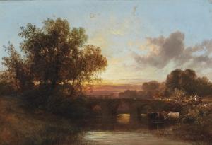 COLE George 1810-1883,Cows at Sunset,1869,Rosebery's GB 2023-07-19