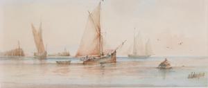 COLE H 1800-1900,Sailing boats off a jetty,Denhams GB 2017-01-25
