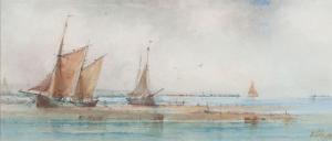 COLE Herbert 1867-1930,A Pair Of Coastal Scenes With Vessels,1899,Webb's NZ 2012-09-26
