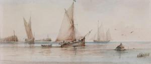 COLE Herbert 1867-1930,Study of inshore fishing smacks,Denhams GB 2015-09-23