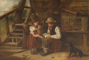 COLE James William 1849-1889,The pet rabbit,1860,Sworders GB 2022-09-27