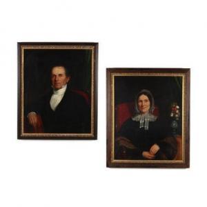 COLE Joseph Greenleaf 1806-1858,Pair of Portraits,1845,Leland Little US 2020-08-27