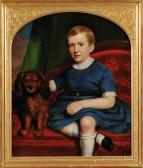 COLE Joseph Greenleaf,Portrait of a Boy in Blue Seated Beside His Dog on,1855,Skinner 2011-03-06