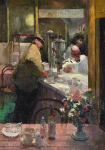 COLE Leslie 1910-1976,Figures in a tearoom,1951,Dreweatts GB 2020-03-19