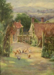 COLE Lillian 1875,Farmstead with hens,David Duggleby Limited GB 2007-09-10