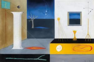 COLE Peter 1947,Studio with Metaphysical Landscape,1989,Menzies Art Brands AU 2023-06-28