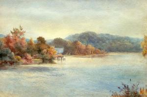 cole r.a. victoria,Lake Scene with Cottage,International Art Centre NZ 2009-11-26