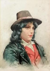 COLEMAN Francesco 1851-1918,Donna con cappello,Felima Art Casa d'Aste IT 2023-06-24