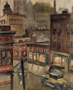 COLEMAN Glen O 1897-1932,Street Scene, Lower Manhattan,c. 1935,Swann Galleries US 2021-06-30