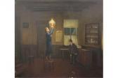 COLEMAN Oscar 1893,Interior with woman lighting an oil lamp,1951,Gorringes GB 2015-04-29
