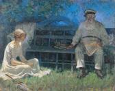 COLEMAN Ralph Pallen 1892-1968,Seated older sea captain with pensive young woman,Illustration House 2007-09-20