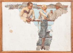 COLEMAN Ralph Pallen,Young Woman with Shipboard Suitors and a Love Lett,1932,Skinner 2021-03-17