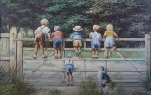 COLEMAN Spencer 1900-1900,children on a gate,Jones and Jacob GB 2018-12-12