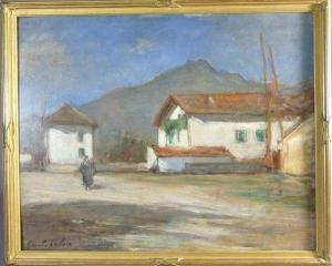 COLIN Gustave 1828-1910,« Femme marchant dans une ruelle de village »,Audap-Mirabaud FR 2011-12-07