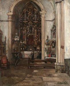 COLIN Gustave 1828-1910,Intérieur d'église au Pays,Daguerre FR 2021-12-15