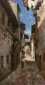 COLIN Gustave 1828-1910,Une rue de Ciboure,1860,Daguerre FR 2021-12-15