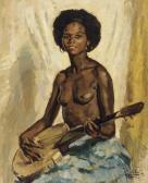 COLIN Jean 1881-1961,Jeune africaine avec mandoline - Music-Hall,De Vuyst BE 2013-03-02