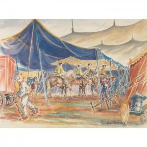 COLISTA MURRAY DOWLING 1881-1968,Circus Preparations,1940,Treadway US 2010-05-23