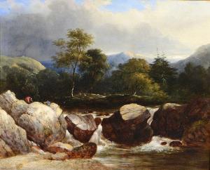 COLKETT Samuel David 1806-1863,A rocky mountainous landscape with waterfall and f,Mallams 2016-10-19