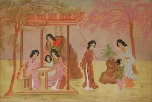 COLLAZZI J 1914-1989,five Chinese women accompanied by two children pla,Elite US 2013-02-17