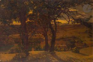 COLLE Auguste Michel 1872-1949,Au plateau de Malzéville, soleil couchant,1917,Ader FR 2023-01-27