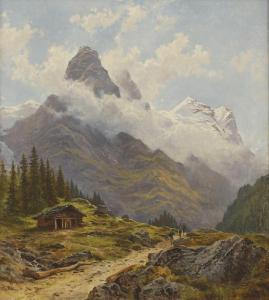 COLLIER Arthur Bevan,A Swiss Alpine landscape, probably in the Jungfrau,1873,Sworders 2023-04-04